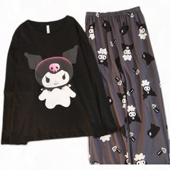 Kawaii Sanrio Kuromi Two Piece Pajamas