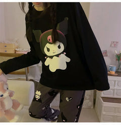 Kawaii Sanrio Kuromi Two Piece Pajamas