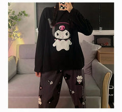 Kawaii Sanrio Kuromi Two Piece Pajamas