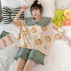 Loose Sleep Tops and Shorts Sleepwear