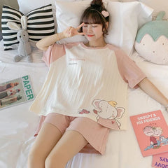Loose Sleep Tops and Shorts Sleepwear