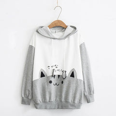 Women sweatshirt Cat Print hoodies