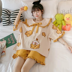 Loose Sleep Tops and Shorts Sleepwear