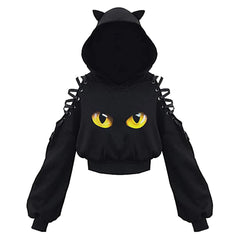 Women Long Sleeve Hoodies Kawaii Cat Ears Hoodie