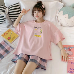 Loose Sleep Tops and Shorts Sleepwear
