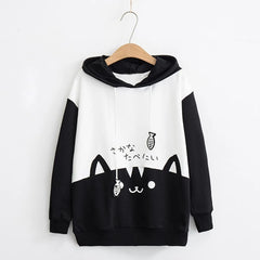Women sweatshirt Cat Print hoodies