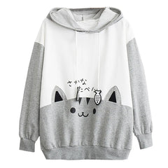 Women sweatshirt Cat Print hoodies