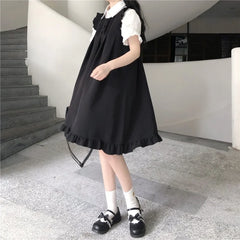Women Kawaii Ruffles Preppy dress