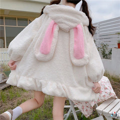 Women Harajuku Kawaii Rabbit Ear Hooded Sweatshirt