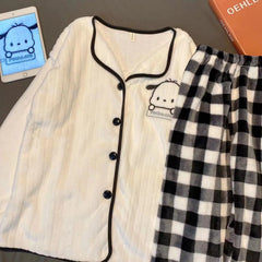 Kawaii Sanrio Kuromi Two Piece Pajamas