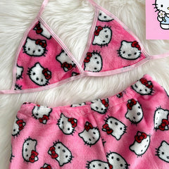 2Pcs Hello Kitty Women's Pajamas Sanrio Pajama Set Homewear