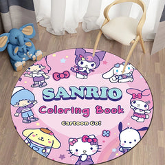 Sanrio Kuromi Cartoon HD Printed Round Carpet 3