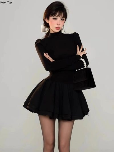 Elegant Bodycon Black Mini Dress