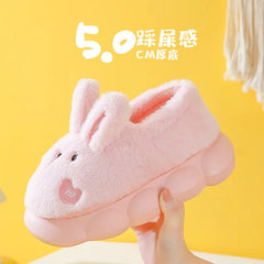 Kawaii Bunny Slippers With Ears High Platform Non-Slip