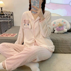 Kawaii Sanrio Kuromi Two Piece Pajamas