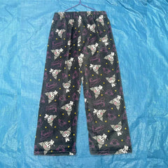 Kawaii Hello Kitty Kuromi Flannel Pajamas