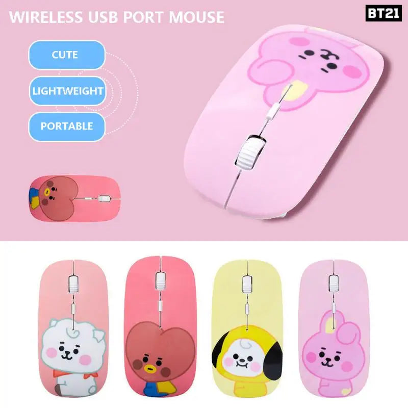 Kawaii Cartoon Wireless Usb Port Mouse