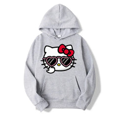 Sanrio Hello Kitty Hoodie Women Solid Colors
