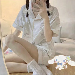 Kawaii Sanrio Kuromi Two Piece Pajamas