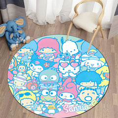 Sanrio Kuromi Cartoon HD Printed Round Carpet 3