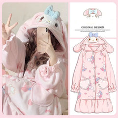 Kawaii Sanrioed My Melody Two Piece Nightgown Suit