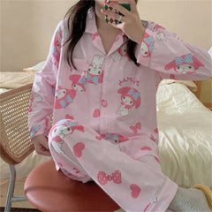 Kawaii Sanrio Kuromi Two Piece Pajamas