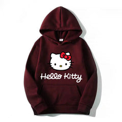 Women Hoodie Hello Kitty Oversized Pullover