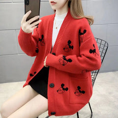 Mickey Knitted Cardigan Sweaters