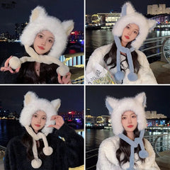 Plush Cap Cute Bomber Hat for Women