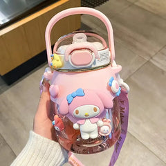 Sanrio Hello Kitty Straw Pot Belly Cup Water Bottle
