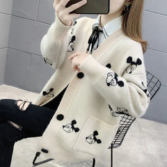 Mickey Knitted Cardigan Sweaters