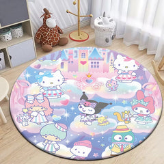 Sanrio Kuromi Cartoon HD Printed Round Carpet 2