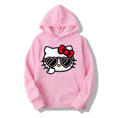 Sanrio Hello Kitty Hoodie Women Solid Colors