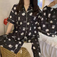 Kawaii Sanrio Kuromi Two Piece Pajamas