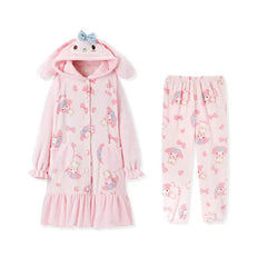 Kawaii Sanrioed My Melody Two Piece Nightgown Suit