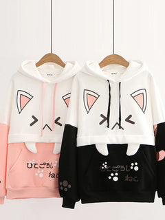 Kawaii Hoodies Anime Cotton Fleece Sweatshirt