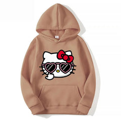 Sanrio Hello Kitty Hoodie Women Solid Colors