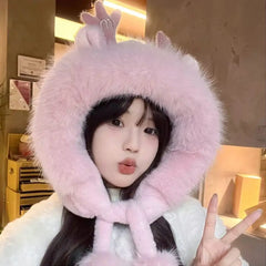Kawaii Plush Cute Bomber Hat for Women
