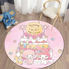 Sanrio Kuromi Cartoon HD Printed Round Carpet 3