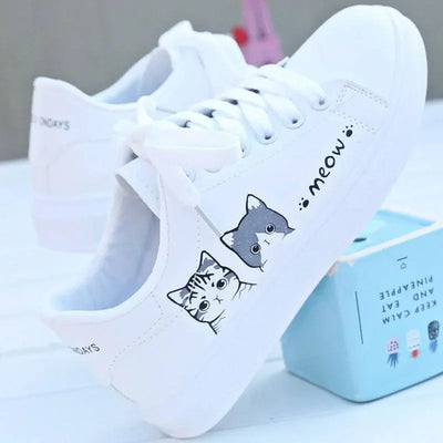 Cat Pattern Sneakers for Women
