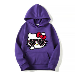 Sanrio Hello Kitty Hoodie Women Solid Colors