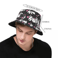 Kawaii Kuromi Pattern Bucket Hats