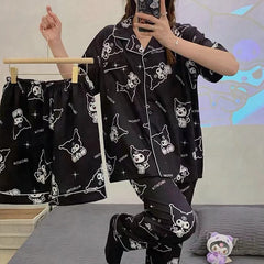 Kawaii Sanrio Kuromi Two Piece Pajamas