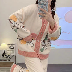 Kawaii Sanrio Kuromi Two Piece Pajamas