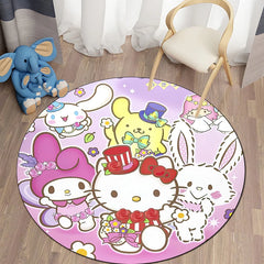Sanrio Kuromi Cartoon HD Printed Round Carpet 3