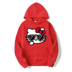 Sanrio Hello Kitty Hoodie Women Solid Colors