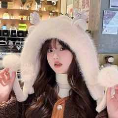 Kawaii Plush Cute Bomber Hat for Women