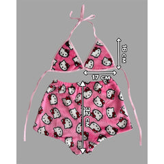 2Pcs Hello Kitty Women's Pajamas Sanrio Pajama Set Homewear