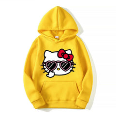 Sanrio Hello Kitty Hoodie Women Solid Colors