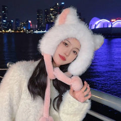 Plush Cap Cute Bomber Hat for Women